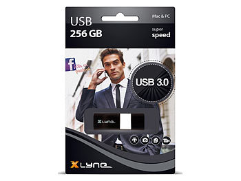 Xlyne USB-3.0-Speicherstick "Wave" mit 256 GB, Push-Pull-Design