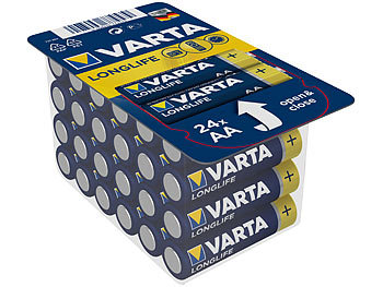 Varta Longlife Alkaline-Batterien Typ AA / Mignon, 1,5 V, 24er-Set