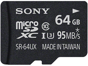 Sony microSDXC 64 GB SR-64UX mit SD-Adapter, Class 10 / U3, bis 95 MB/s