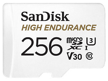 SanDisk High Endurance microSD-Karte mit SD-Adapter, 256 GB, Class 10, U3, V30