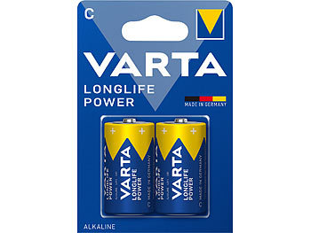 Batterien Baby C 1,5V: Varta Longlife Power Alkaline-Batterie, Typ Baby / C / LR14, 1,5 V, 2er-Set