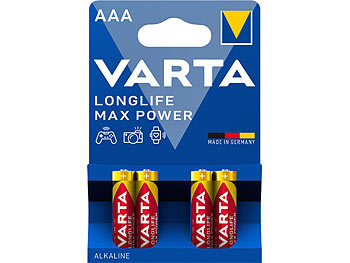 Alkaline Batterien: Varta Longlife Max Power Batterie, Typ AAA / Micro / LR03, 1,5 V, 4er-Set