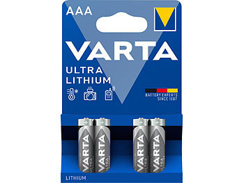 Lithiumbatterien AAA: Varta Ultra Lithium-Batterie, Typ AAA / Micro / FR03, 1,5 Volt, 4er-Set