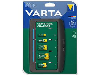 Varta Universal-Akku-Ladegerät für Typ AA / AAA / C / D / 9V, LED-Ladeanzeig