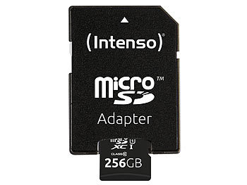 Intenso microSDXC-Speicherkarte UHS-I Premium 256 GB, bis 90 MB/s, Class 10/U1