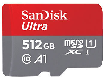 microSD: SanDisk Ultra microSDXC-Speicherkarte 512 GB, UHS-I, Class 10, U1, A1