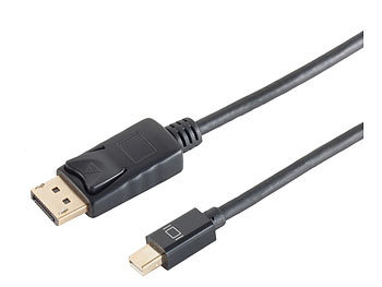 Monitor-Verbindungskabel: auvisio Mini-Displayport auf Display-Port-Kabel, bis 4K UHD, 2 m, schwarz