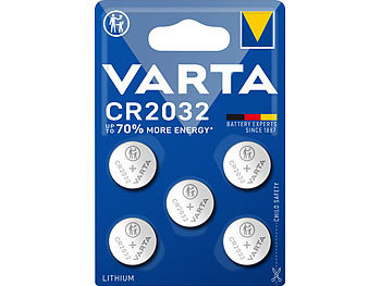 Knopfzelle CR 2032: Varta Electronics Lithium Knopfzelle, CR2032, 3 Volt, 230 mAh (5er-Pack)