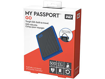 Western Digital My Passport Go externe SSD-Festplatte, 500 GB, Versandrückläufer