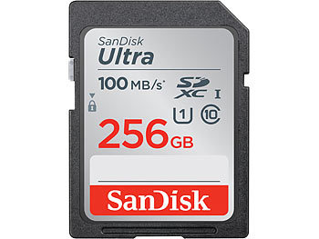 SanDisk Ultra SDXC-Speicherkarte, 256 GB, Class 10, 100 MB/s, UHS U1