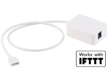 Luminea WLAN-LED-Streifen, 2m, warmweiß, Amazon Alexa & Google Assistant komp. Luminea WLAN-LED-Streifen-Sets weiß