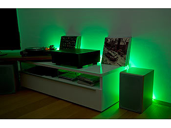 Luminea RGB-LED-Streifen-Erweiterung LAC-206, 2 m, 60 LEDs, dimmbar, IP44