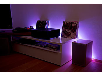 Luminea RGB-LED-Streifen-Erweiterung LAC-206, 2 m, 60 LEDs, dimmbar, IP44