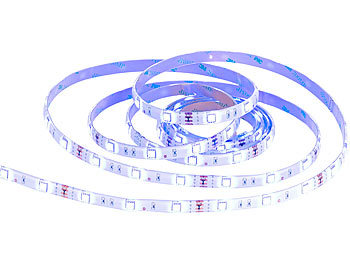 Luminea RGB-LED-Streifen-Erweiterung LAC-515, 5 m, 150 LEDs, dimmbar, IP44