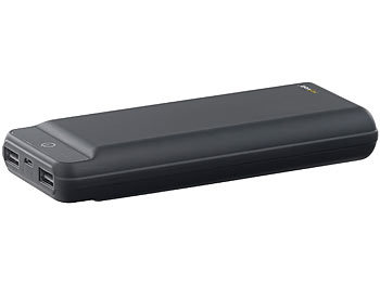 revolt USB-Powerbank im Slim-Design, 20.000 mAh, 2 USB-Ports, 2,1 A, 10,5 W