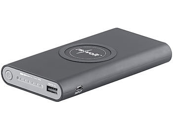 revolt Qi-kompatible USB-Powerbank PB-800.qi mit 8.000 mAh, bis 2,1 A, 15,5 W