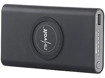 revolt Qi-kompatible USB-Powerbank PB-800.qi mit 8.000 mAh, bis 2,1 A, 15,5 W