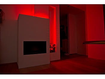 Luminea WLAN-LED-Streifen in RGB, 2 m, Amazon Alexa & Google Assistant komp.