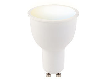 Luminea Home Control WLAN-LED-Lampe, komp. zu Amazon Alexa & Google Assistant, GU10, CCT