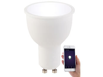 LED GU10 dimmbar: Luminea Home Control WLAN-LED-Lampe, Amazon Alexa & Google Assistant kompatibel, GU10, weiß