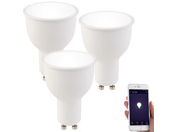3er-Set WLAN-LED-Lampen GU10, komp. mit Alexa, tageslichtweiss, A+ / Led Leuchtmittel