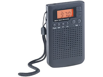 auvisio UKW-/MW-Taschenradio mit LCD-Display, Wecker, DSP, PLL-Tuner
