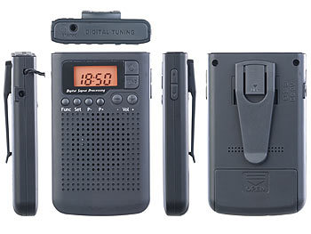auvisio UKW-/MW-Taschenradio mit LCD-Display, Wecker, DSP, PLL-Tuner