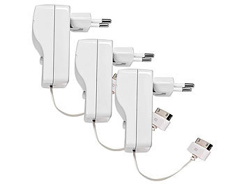 Ladegerät für iPhone & iPod, Dock-Connector, Kabel ausziehbar, 3er-Set