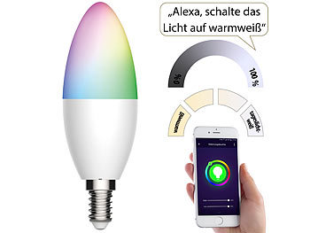 E14 Smart LED Glühbirne WiFi RGB Farbwechsel App Control Für Alexa/Google 