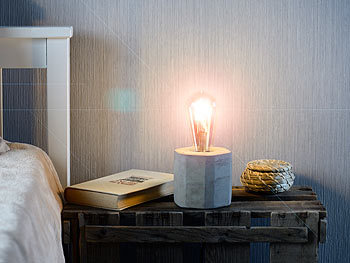 Lunartec Tischleuchte mit WLAN-LED-Filament-Lampe, für Alexa & Google Assistant