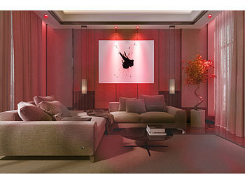 Luminea Home Control 2er-Set WLAN-LED-Spots, GU10, RGB-CCT, 4,5 Watt, F, 350 lm, 100°, App