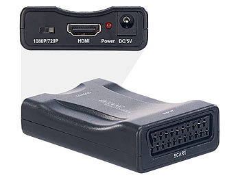 to HDMI: SCART-auf-HDMI-Adapter / Konverter mit USB-Ladekabel, 720p/1080p (Adapterkabel Scart auf HDMI)