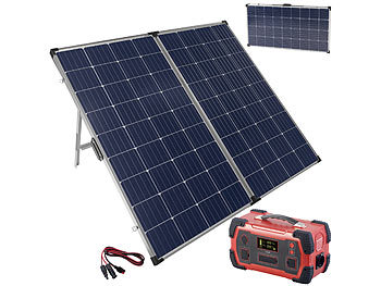 Solarakkus: revolt Powerbank & Solar-Konverter mit mobilem 260-Watt-Solarpanel, 216 Ah