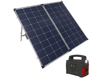 revolt Powerstation & Solar-Generator mit mobilem 240-Watt-Solarpanel, 420 Wh