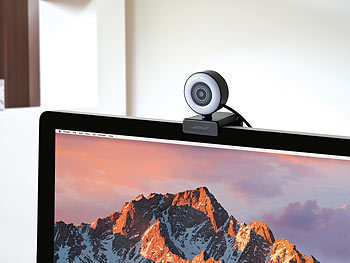 Laptop-Webcam mit Ringlicht
