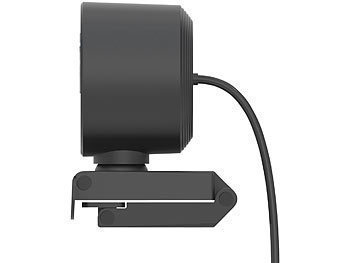 Somikon Autotracking-USB-Webcam mit Full HD, Super-WDR, 120°, Stereo-Mikrofon
