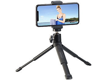 Mini Smartphone Handy Halter Stativ Foto Video Dreibein Selfy Aufnahmen Tripod 
