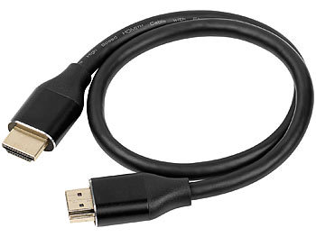 auvisio High-Speed-HDMI-2.1-Kabel bis 8K, 3D, HDR, HEC, eARC, 48 Gbit/s, 0,5 m