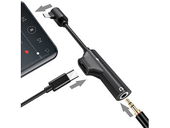 USB Klinke 3,5mm Einbau Buchse Steckdose Lade Kabel Adapter für PC iPhone Galaxy 