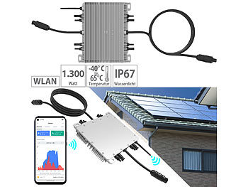 Solar-Inverter MPPT: revolt WLAN-Mikroinverter für Solarmodule, 1.300 W, IP67, VDE, App