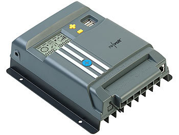 revolt MPPT-Solarladeregler für 12/24-V-Batterie, mit 30 A, Display, USB-Port