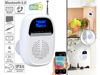 tragbar funkbetrieben wiederaufladbar 22,5 x 9 x 5 cm tragbar XHXseller Duschradio zum Aufhängen für Badezimmer Hi-Fi-Lautsprecher 