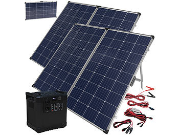 Powerstation: revolt Powerbank & Solarkonv. m. 2x 260W-Solarpanel, 455 Ah, 1456Wh, Y-Adapt.