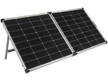 Solarpanel zum Mitnehmen: revolt Faltbares Solarpanel mit monokristallinen Zellen, 240 Watt, silber