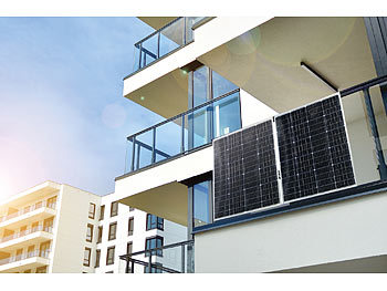 revolt 600-W-Balkon-Solaranlage: WLAN-Wechselrichter, 4x150W-Solarpanels, App