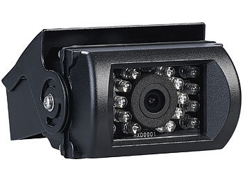 Lescars Rückfahrkamera für Lkw mit XXL 7" (17,78 cm) Monitor, 20-m-Kabel, 170°