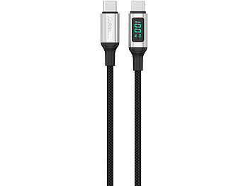 Callstel 100-W-PD-USB-C-Daten- & Ladekabel mit digitaler Anzeige, 20V, 5A, 1,2m
