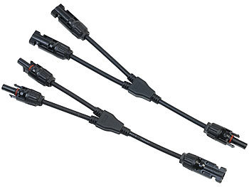 MC4 Y Kabel: revolt 2er-Set Y-Stecker-Adapterkabel für Solarkabel mit MC4-Anschluss, IP67