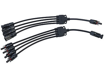 revolt 2er-Set Y-Stecker-Adapter mit Kabel für Solarkabel mit MC4-Buchsen