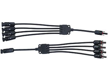 MC4 Anschlüsse: revolt 2er-Set Y-Stecker-Adapter mit Kabel für Solarkabel mit MC4-Buchsen